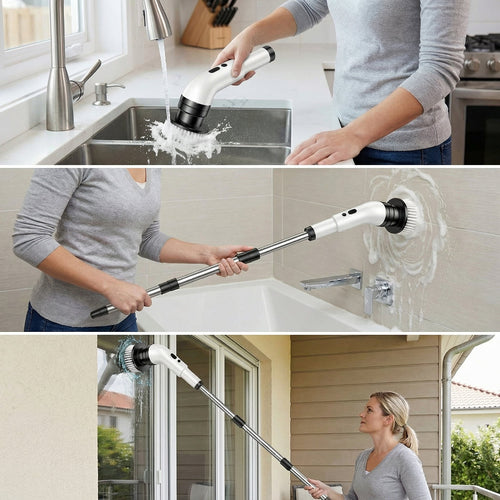 Multifunctional Cordless Electric Cleaning Brush, Handheld Power Scrubber for Bathroom, Kitchen, Floor, Swimming Pool