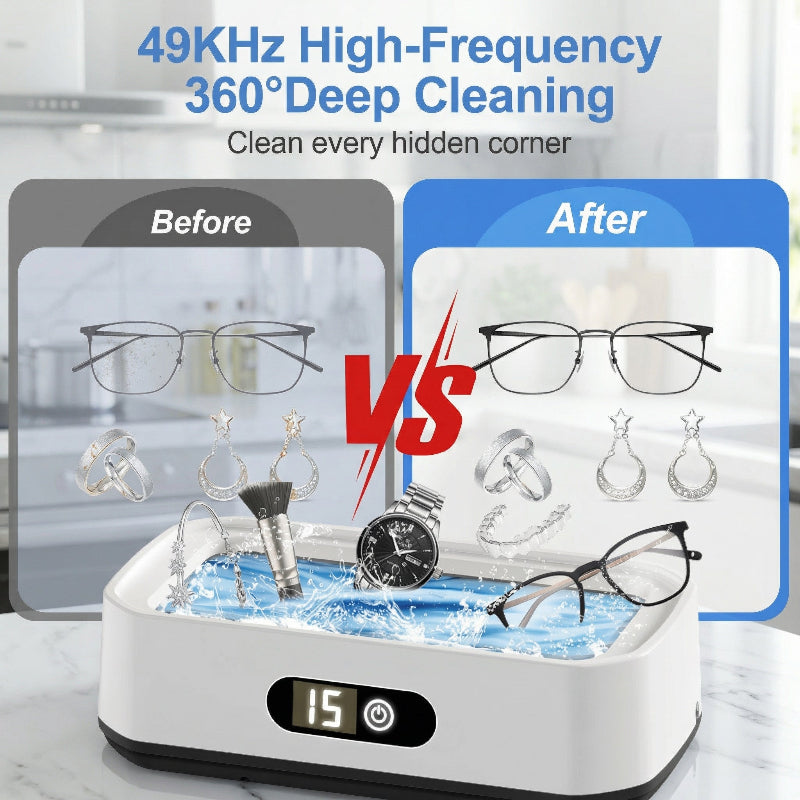 Portable Ultrasonic Cleaner | Professional Jewelry Glasses Denture Cleaning Machine