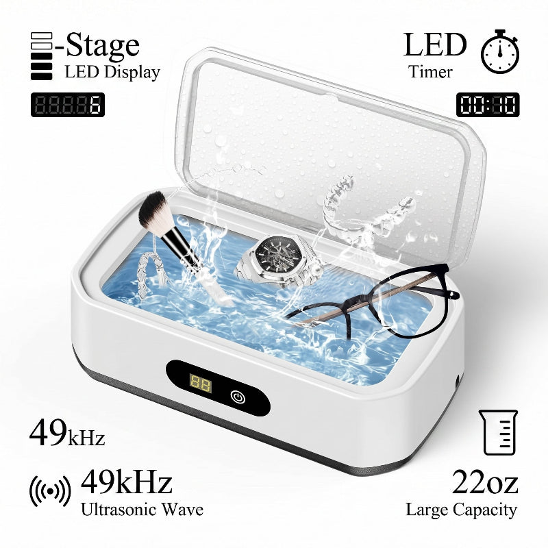 Portable Ultrasonic Cleaner | Professional Jewelry Glasses Denture Cleaning Machine