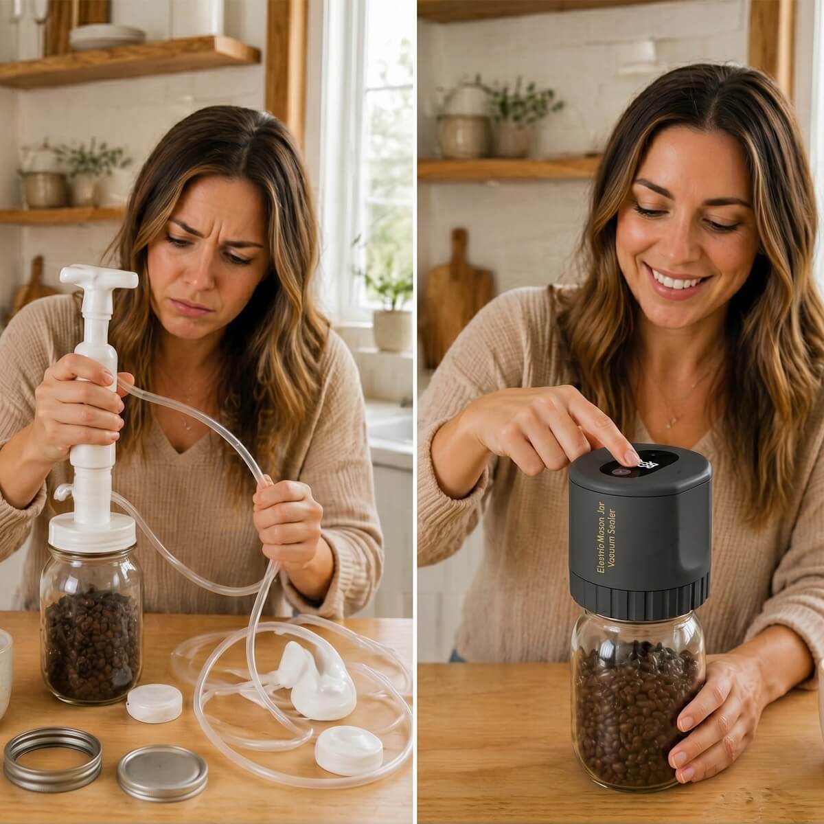 Stop Wasting Food in Your Fridge | Seal any mason jar in seconds — no manual pumping needed
