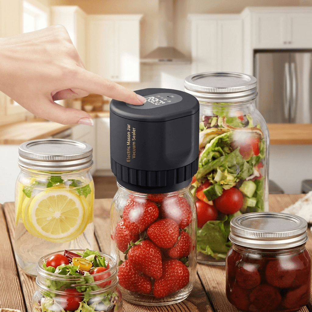 Stop Wasting Food in Your Fridge | Seal any mason jar in seconds — no manual pumping needed
